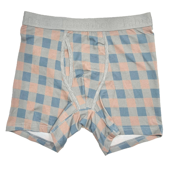 Newman Boxer Brief Blue Gingham - Men's Underwear