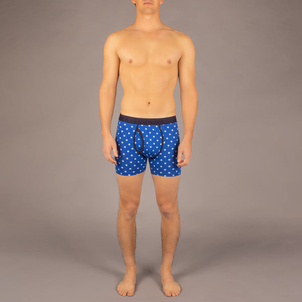 Newman Boxer Brief model in Snowflake Blue/White by Fahrenheit