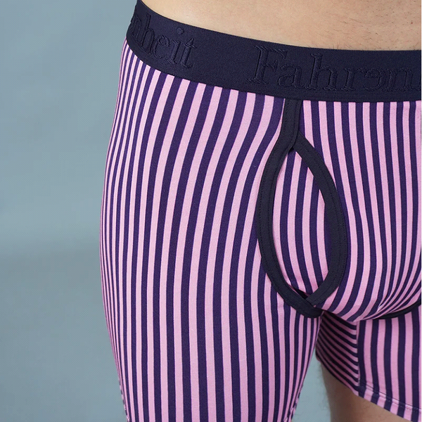 Vertical Stripe Newman Boxer Brief Pink Men's Underwear