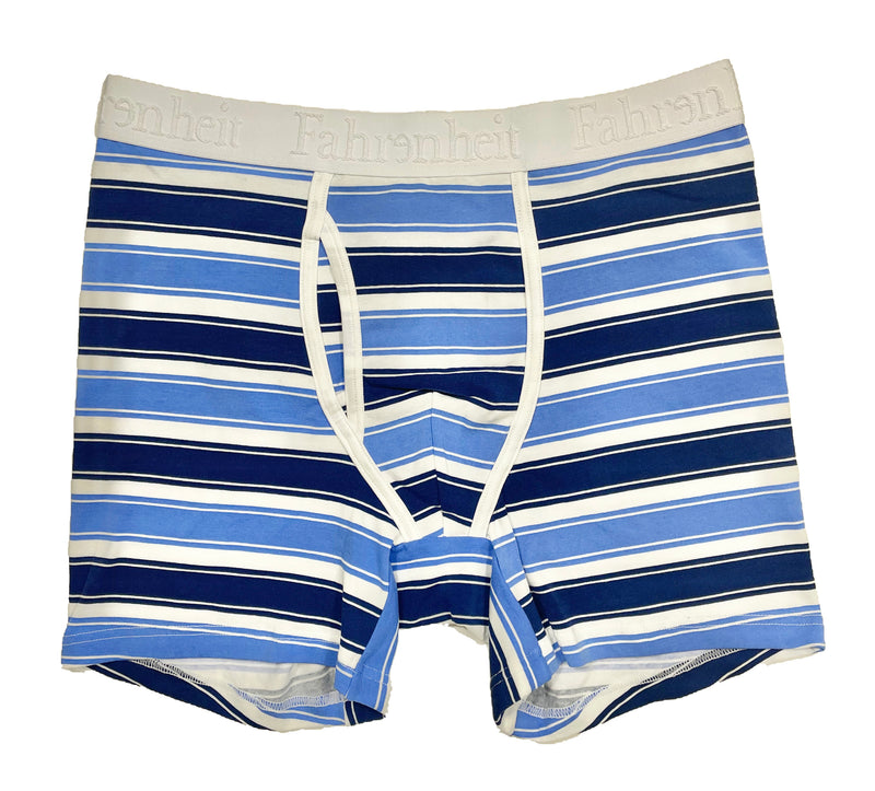 Newman Boxer Brief | Blue & White Stripe