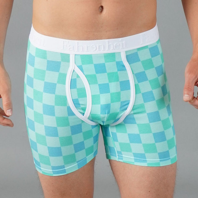 Newman Boxer Brief Fahrenheit cotton men's underwear checkerboard eco-friendly