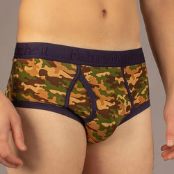 Wayne Brief model Green Camouflage by Fahrenheit cotton mens underwear eco-friendly