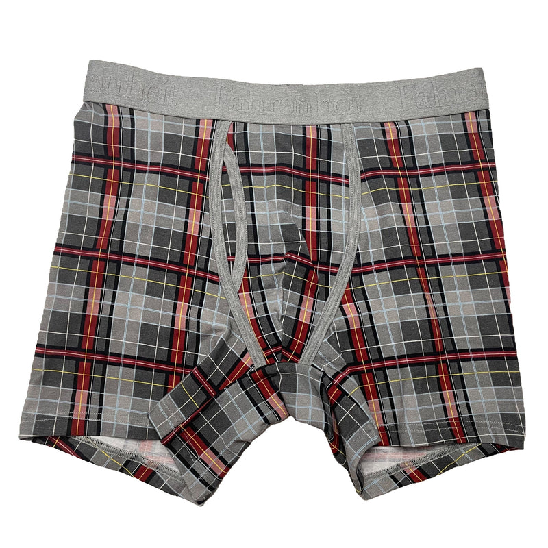 Newman Boxer Brief/ Grey Burgundy Plaid