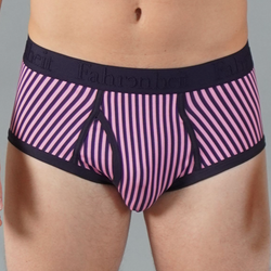 Fahrenheit Wayne Brief Vertical Stripe Pink/Navy model cotton men's underwear eco-friendly