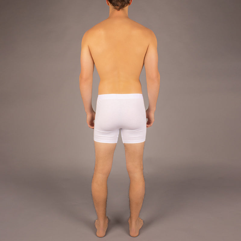 Newman Boxer Brief model in Solid White by Fahrenheit