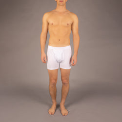 Newman Boxer Brief model in Solid White by Fahrenheit
