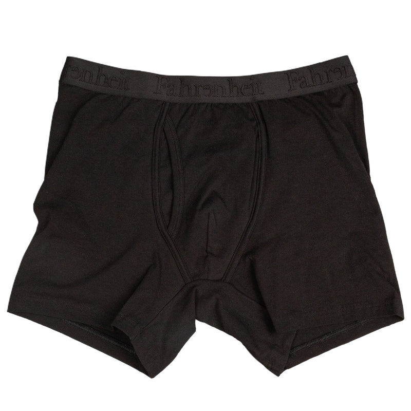 Newman Boxer Brief front in Solid Black by Fahrenheit
