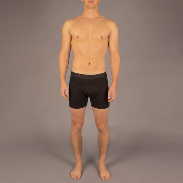 Newman Boxer Brief model in Solid Black by Fahrenheit