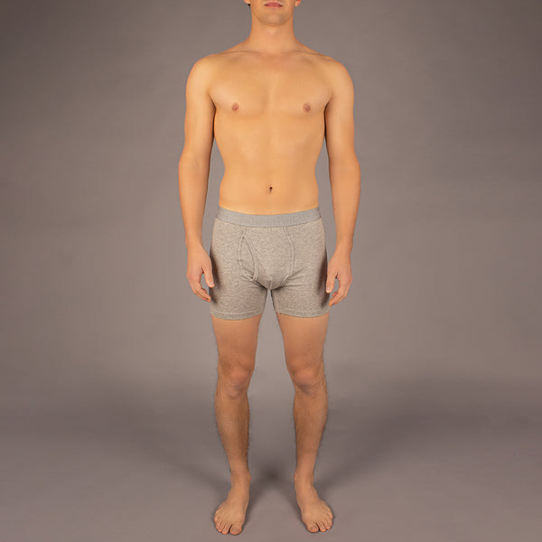 Newman Boxer Brief model in Solid Heather Grey by Fahrenheit