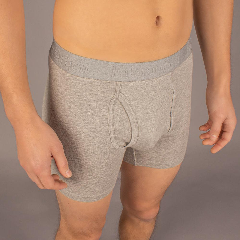 Newman Boxer Brief model in Solid Heather Grey by Fahrenheit