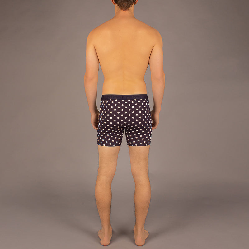 Newman Boxer Brief model in Polka Dot Navy/White by Fahrenheit