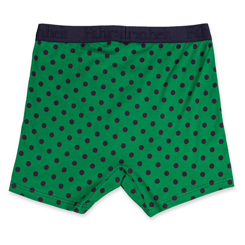 Newman Boxer Brief back in Polka Dot Green/Navy by Fahrenheit