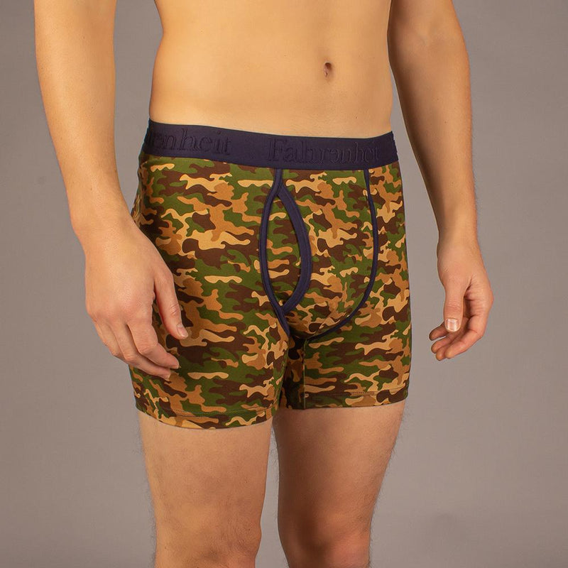 Newman Boxer Brief model in Camouflage Green by Fahrenheit