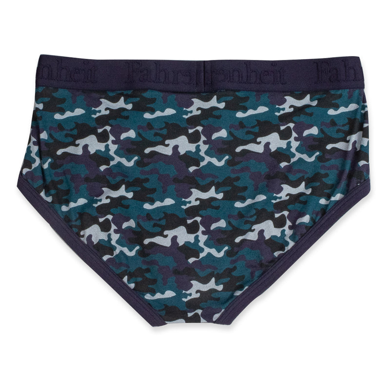 Wayne Brief back in Blue Camouflage by Fahrenheit