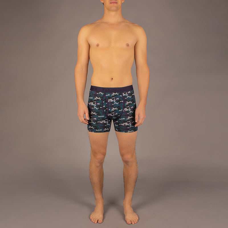Newman Boxer Brief model in Blue Camouflage by Fahrenheit
