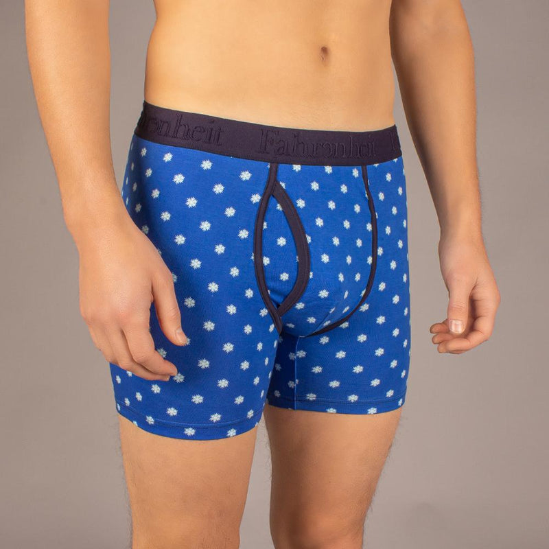 Newman Boxer Brief model in Snowflake Blue/White by Fahrenheit