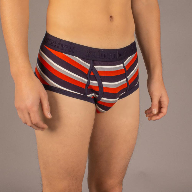 Wayne Brief Stripe Red/Navy - Men's Underwear
