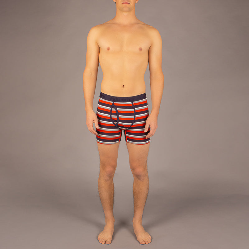 Newman Boxer Brief Stripe Red/Navy - Men's Underwear
