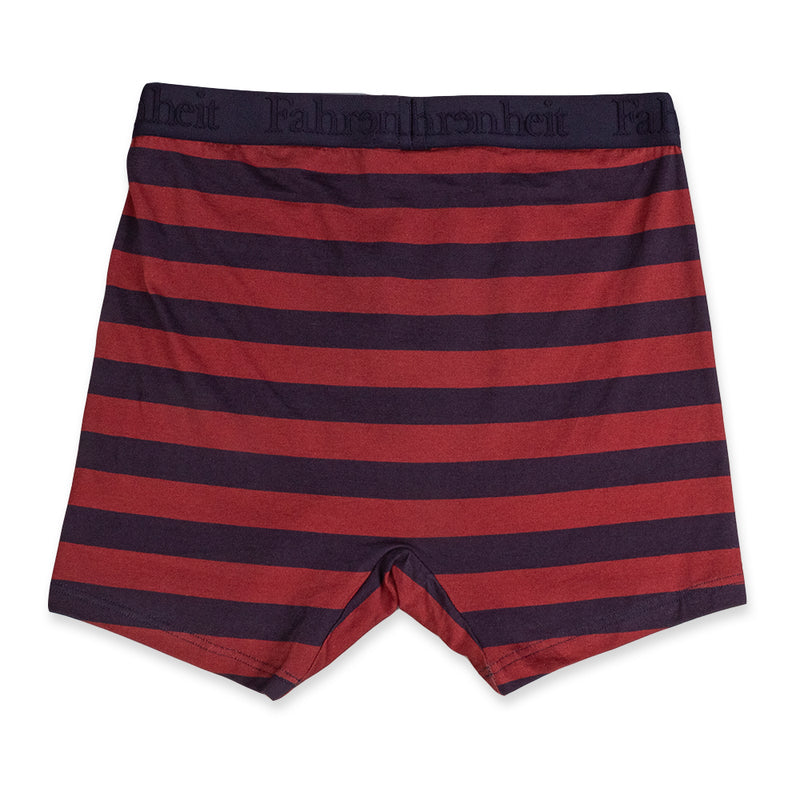 Newman Boxer Brief back in Rugby Stripe Navy/Burgundy by Fahrenheit