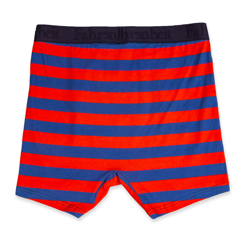 Red Boxer Briefs with Red/White Stripe Elastic Waistband