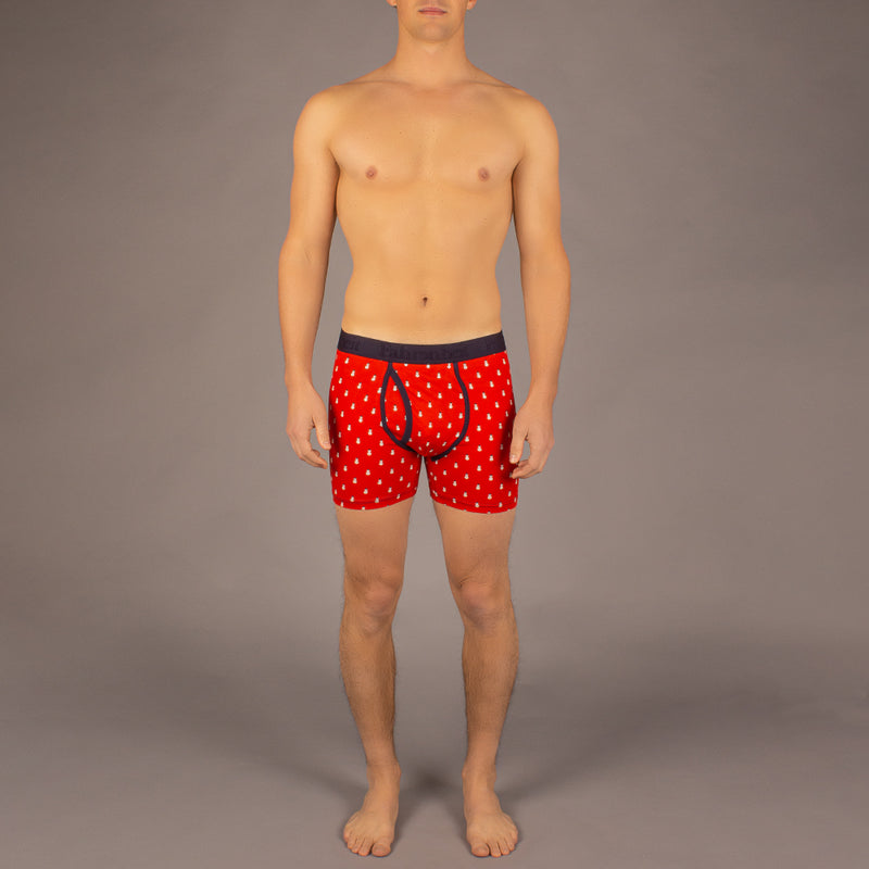 Newman Boxer Brief Snowman Red/Multi - Men's Underwear