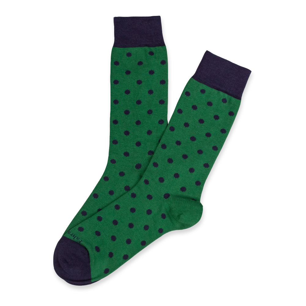 Men's Polka Dot Socks Green/Navy | Fahrenheit Men's Polka Dot Socks Green/Navy | Fahrenheit