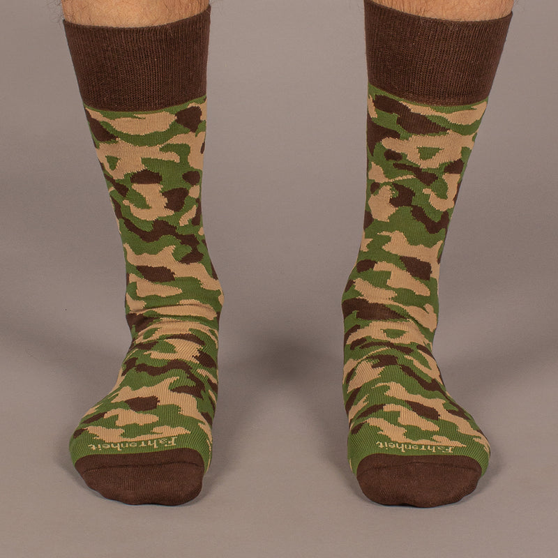 Men's Sock in Green Camouflage by Fahrenheit
