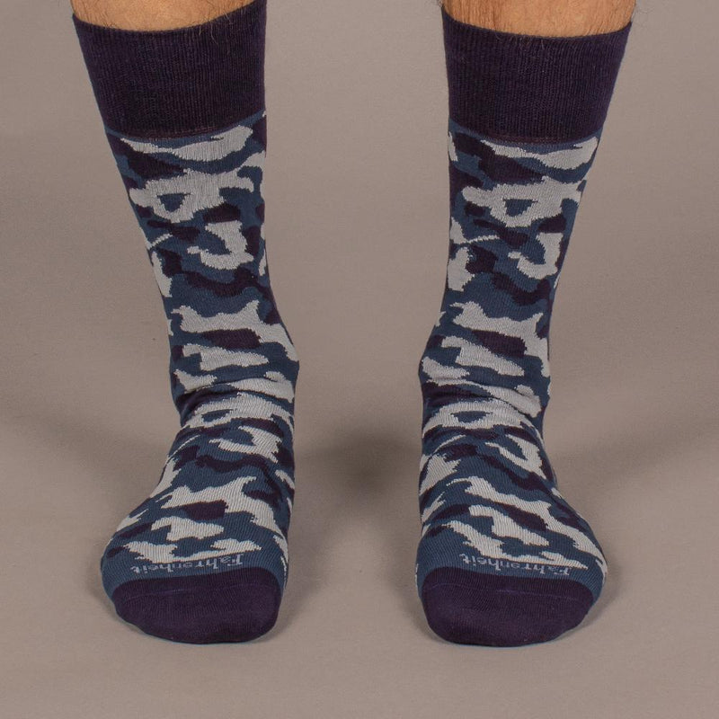 Men's Sock in Blue Camouflage by Fahrenheit