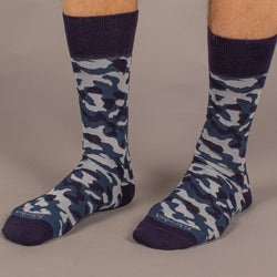 blue camo dress socks Men's Digital Camo Supima Cotton USA-made Dress Socks