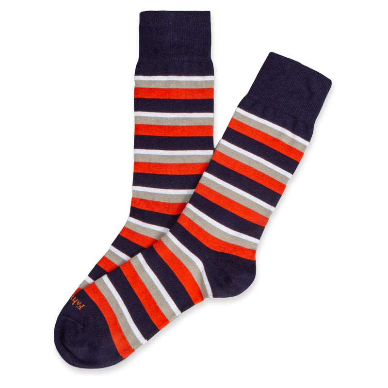 Men's Sock in Stripe Red/Navy by Fahrenheit