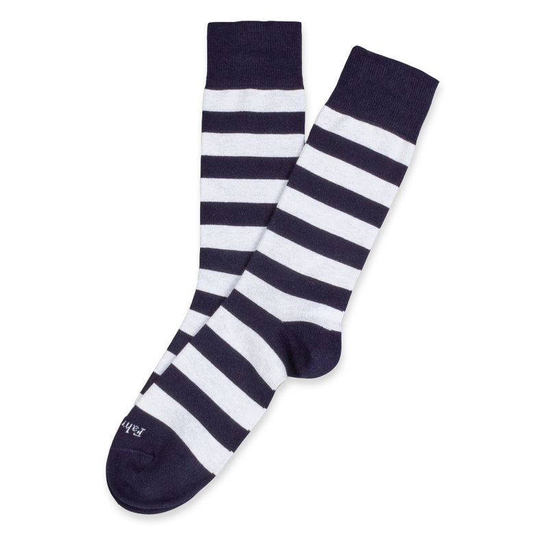 Men's Sock in Rugby Stripe Navy/White by Fahrenheit