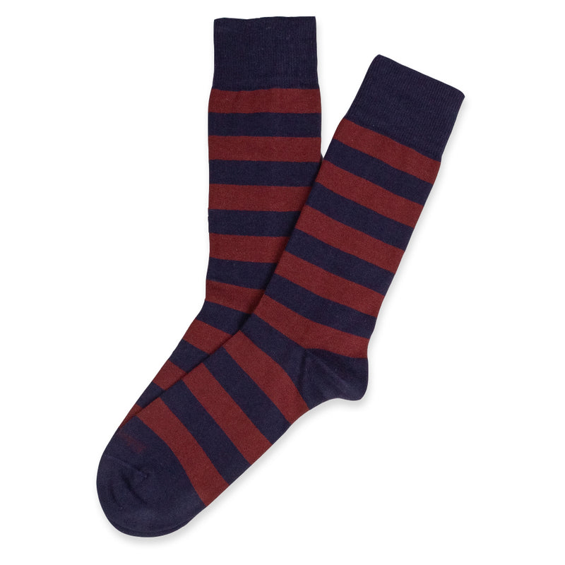 Men's Sock Rugby Stripe Navy/Burgundy | Fahrenheit Men's Sock Rugby Stripe Navy/Burgundy | Fahrenheit