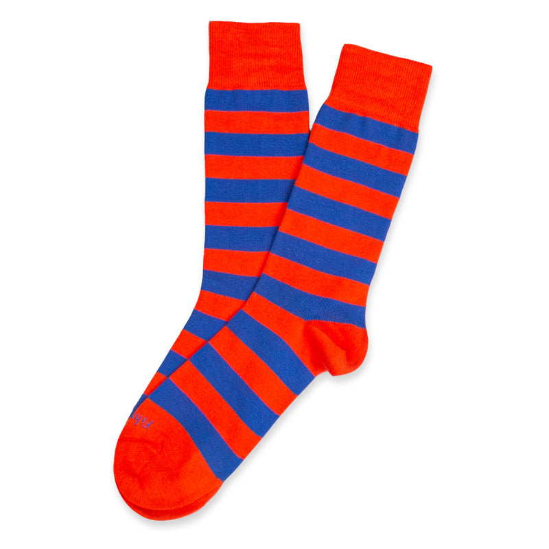 Men's Sock in Rugby Stripe Blue/Red by Fahrenheit
