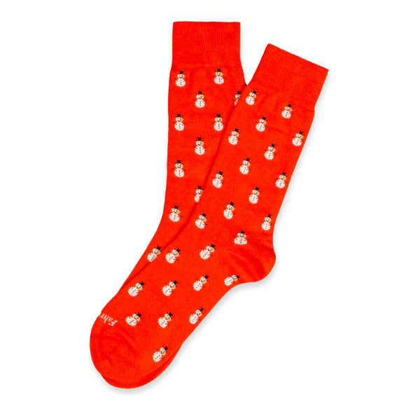 Men's Sock in Snowman Red Multi by Fahrenheit