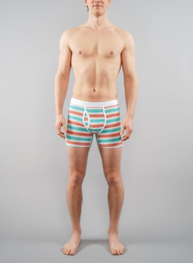 225_NEWMAN_BOXER_BRIEF_FAHRENHEIT_UNDERWEA_GREEN_CORAL_STRIPE_FULL_MODEL_FRONT