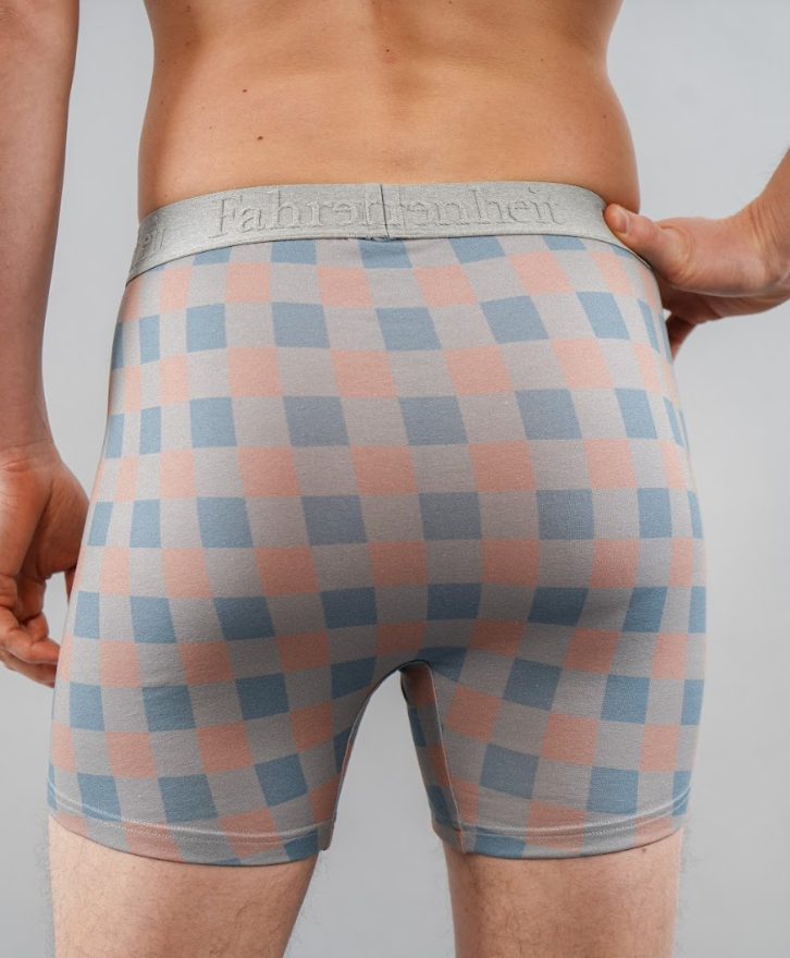 231_newman_boxer_brief_back_model_closeup_cotton_eco_friendly_checkerboard_mens_cotton_underwear_fahrenheit_etically_sourced